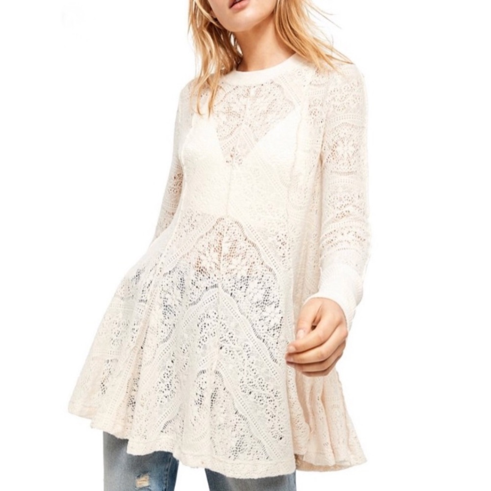Free People Coffee in the Morning Tunic Pullover